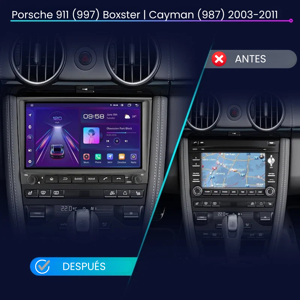 Android Auto Radio Carplay Porsche 911 (997) Cayman Boxster (987) 2003-2011