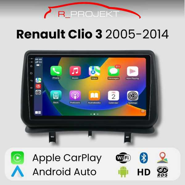 Pantalla Android Auto Carplay Renault Clio 3 2005-2014