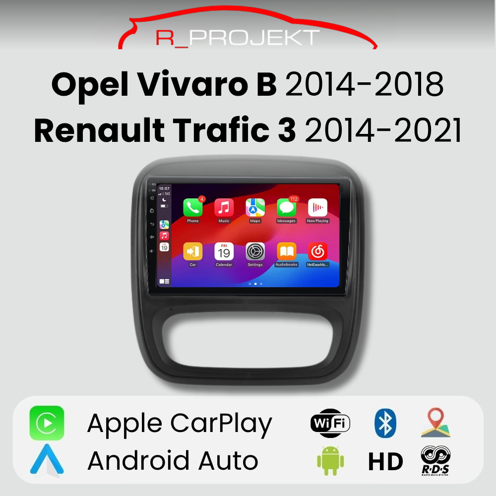 Radio Android Auto Carplay Renault Trafic 3 2014-2021 Opel Vivaro B 2014-2018