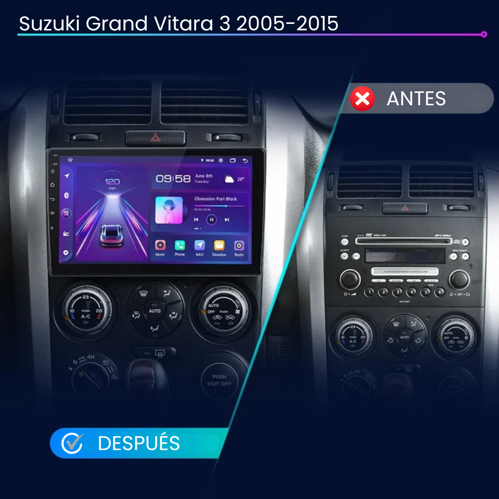 Pantalla Android Auto Carplay Suzuki Grand Vitara 3 2005-2015