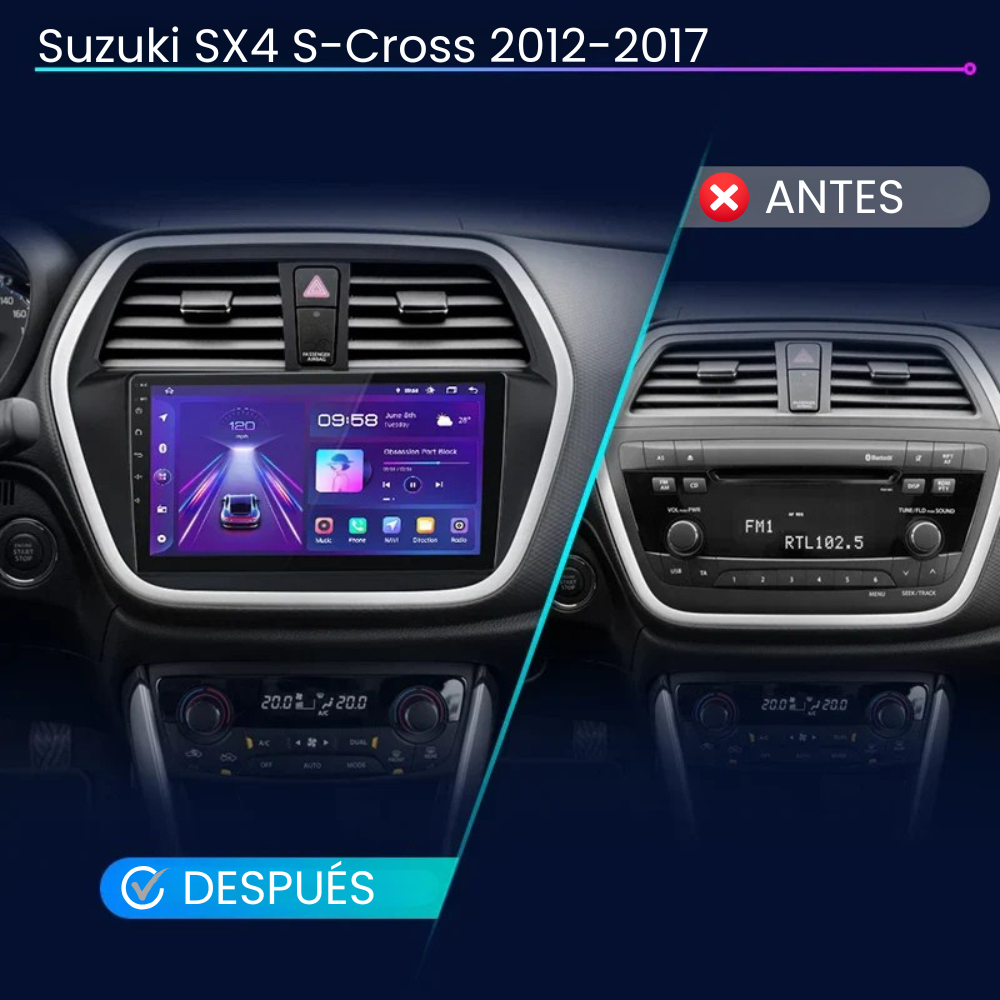 Pantalla Android Auto Carplay Suzuki SX4 S-Cross 2012-2017