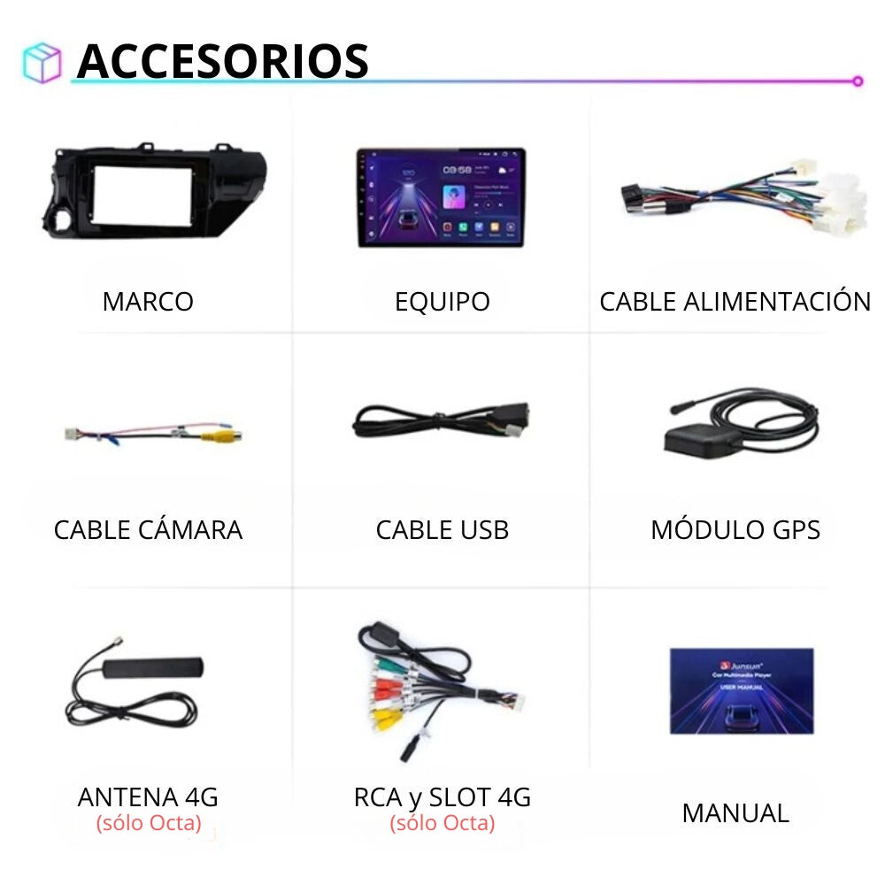 Android Autoradio Carplay Toyota Hilux 2015 - 2020