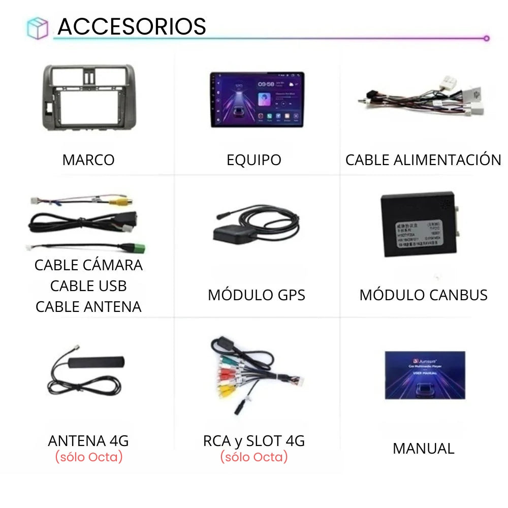 Android Autoradio Carplay Toyota Land Cruiser 2009 - 2013