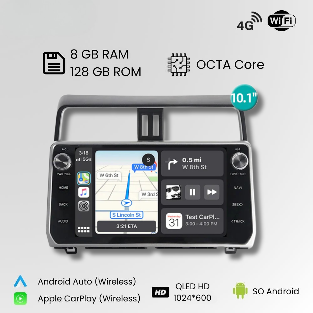 Android Autoradio Carplay Toyota Land Cruiser 2018-2023