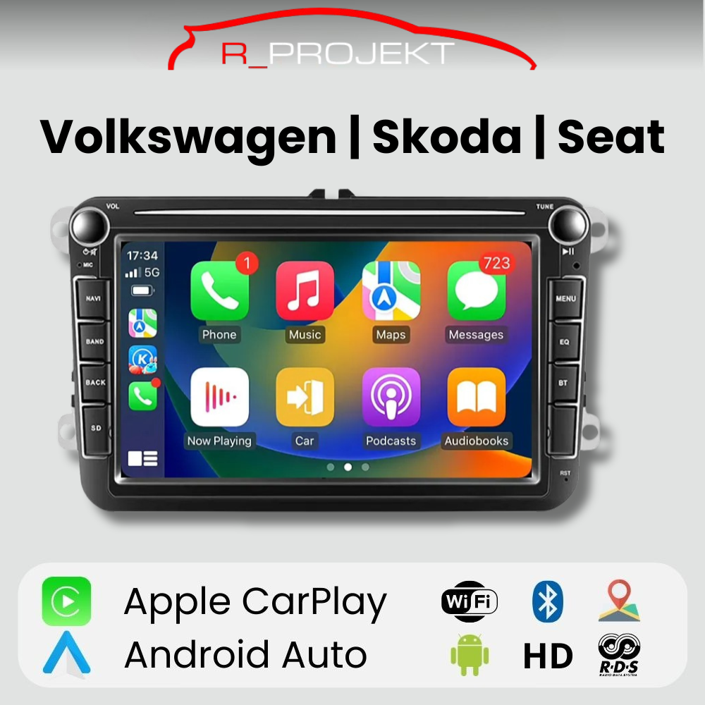 Radio Android Auto Carplay Volkswagen Golf 5 6 Passat B6 B7 Eos Touran Tiguan Scirocco Octavia Fabia