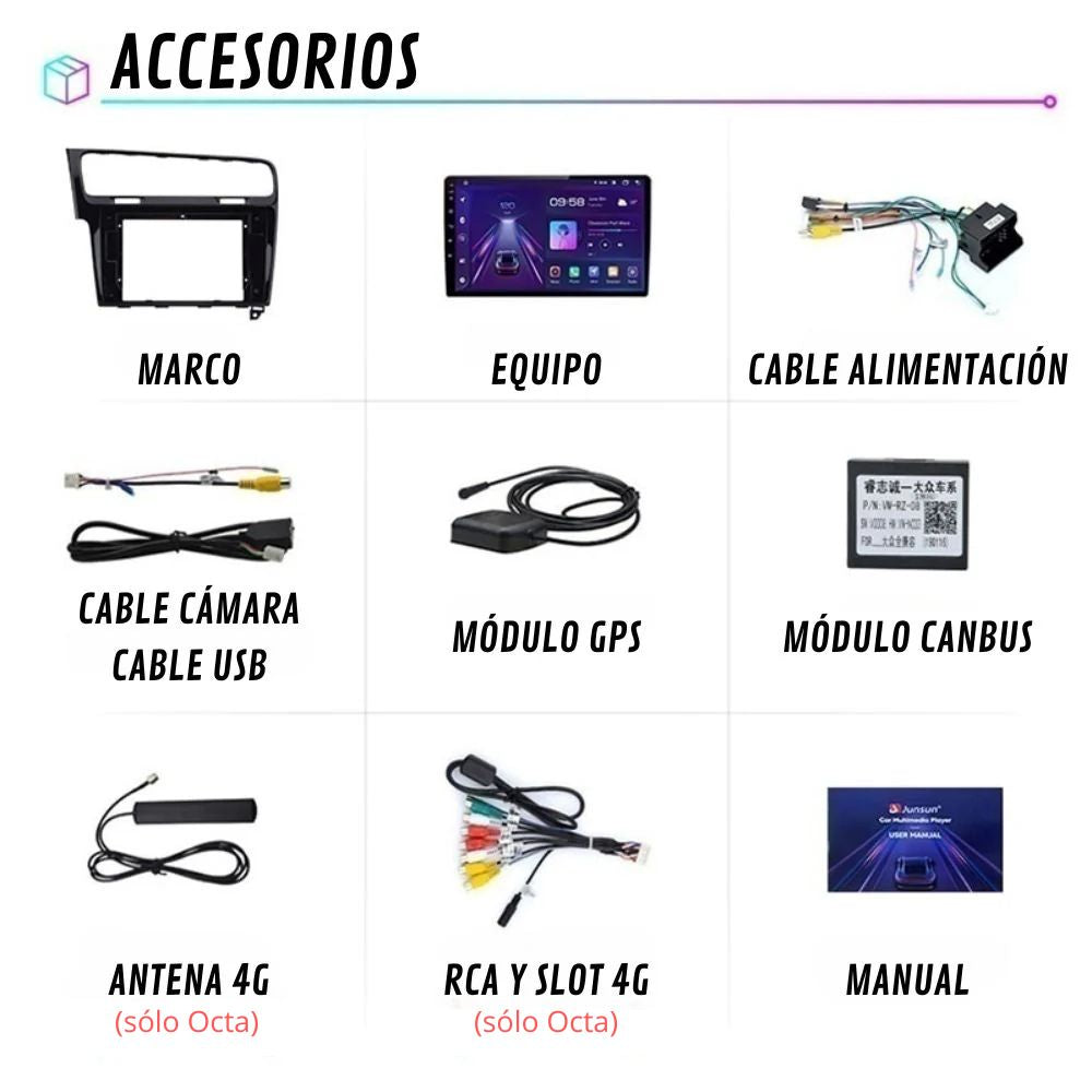 Android Autoradio Carplay Volkswagen Golf 7 2013-2017