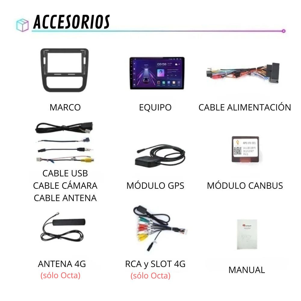 Android Auto Radio Carplay Volkswagen Scirocco 2008-2014