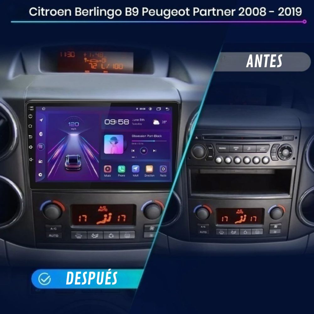 Android Auto Radio Carplay Citroen Berlingo / Peugeot Partner 2008-2019