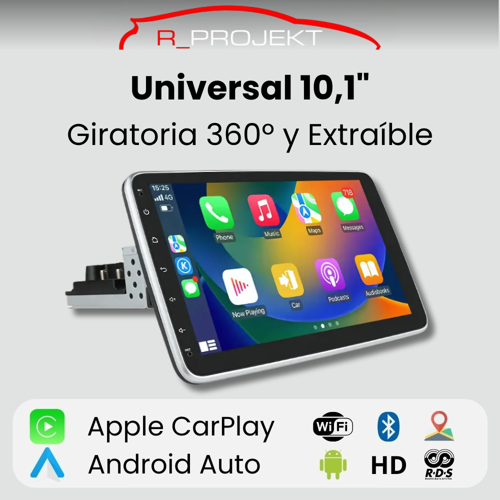 Universelles 10-Zoll-Android Auto Carplay drehbares und abnehmbares Radio