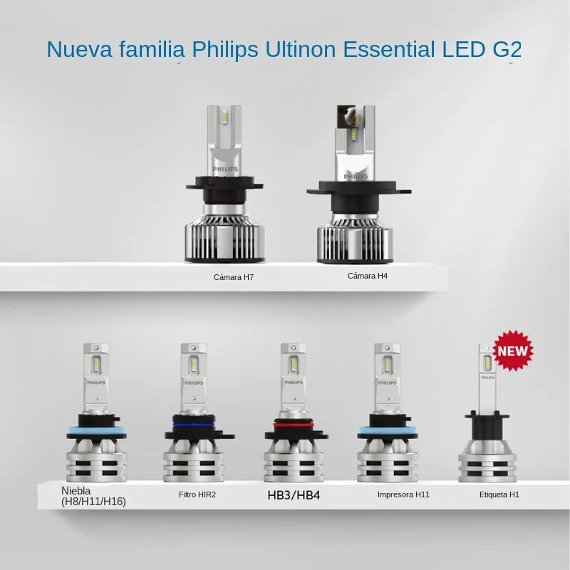 Bombillas LED faro delantero Philips Ultinon Essential G2 H1 H4 H7 H8 H11 H16 HB3 HB4 H1R2 6500K RProjekt