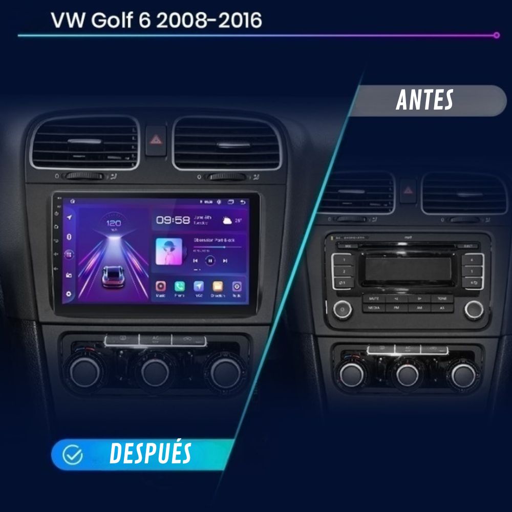 Android Auto Radio Carplay Volkswagen Golf 6 2008-2012