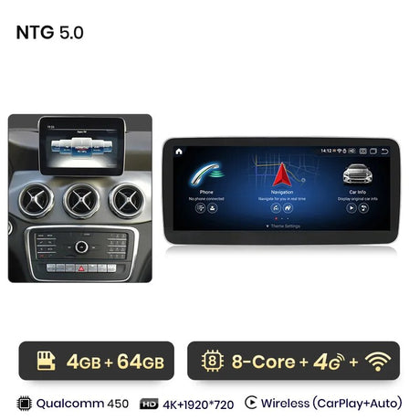 Android Autoradio Carplay Mercedes A-Klasse W176 CLA C117 GLA X156 2013–2018