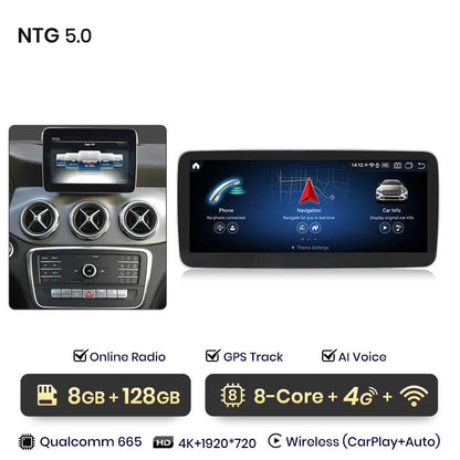 Touchscreen-Radio Android Auto Carplay Mercedes A-Klasse W176 CLA C117 GLA  X156 2013–2018 – RProjekt