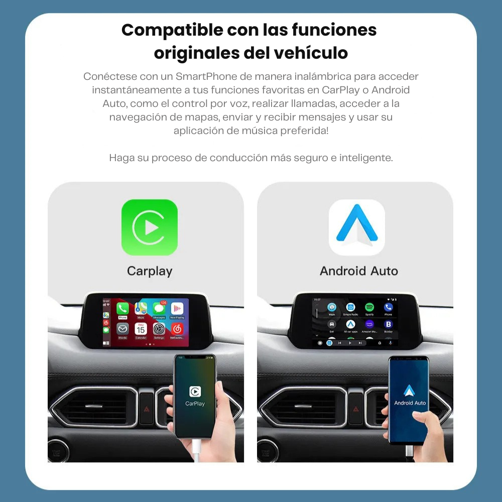 Adaptador Inalámbrico Apple CarPlay y Android Auto para Mazda módulo USB