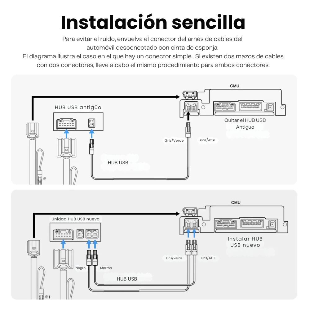 Adaptador Inalámbrico Apple CarPlay y Android Auto para Mazda módulo USB