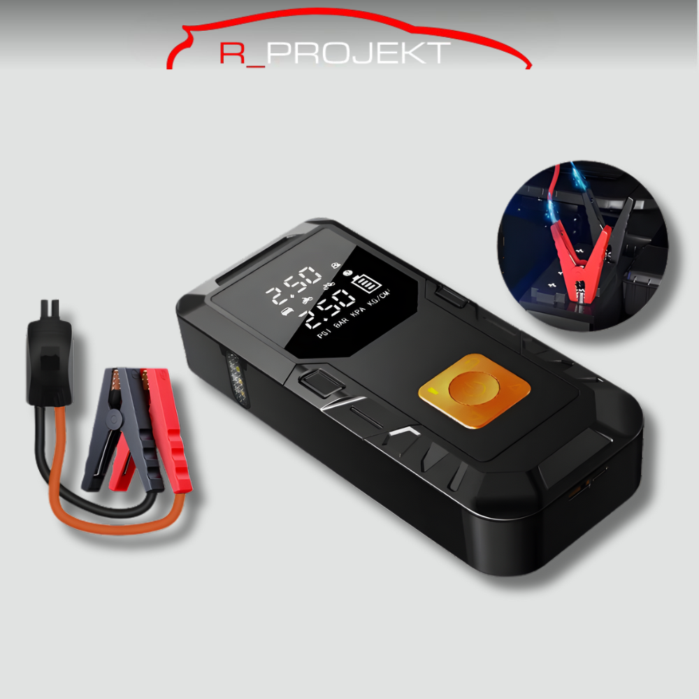 Arrancador de Coche & Inflador 4 en 1 | Batería Externa 8000mAh, Compresor Digital y Luz LED de Emergencia