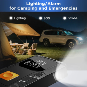 Arrancador de Coche & Inflador 4 en 1 | Batería Externa 8000mAh, Compresor Digital y Luz LED de Emergencia