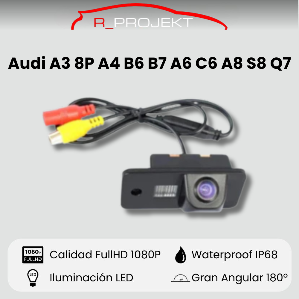Cámara de visión trasera para Audi A3 8P A4 B6 B7 A6 C6 A8 S8 Q7