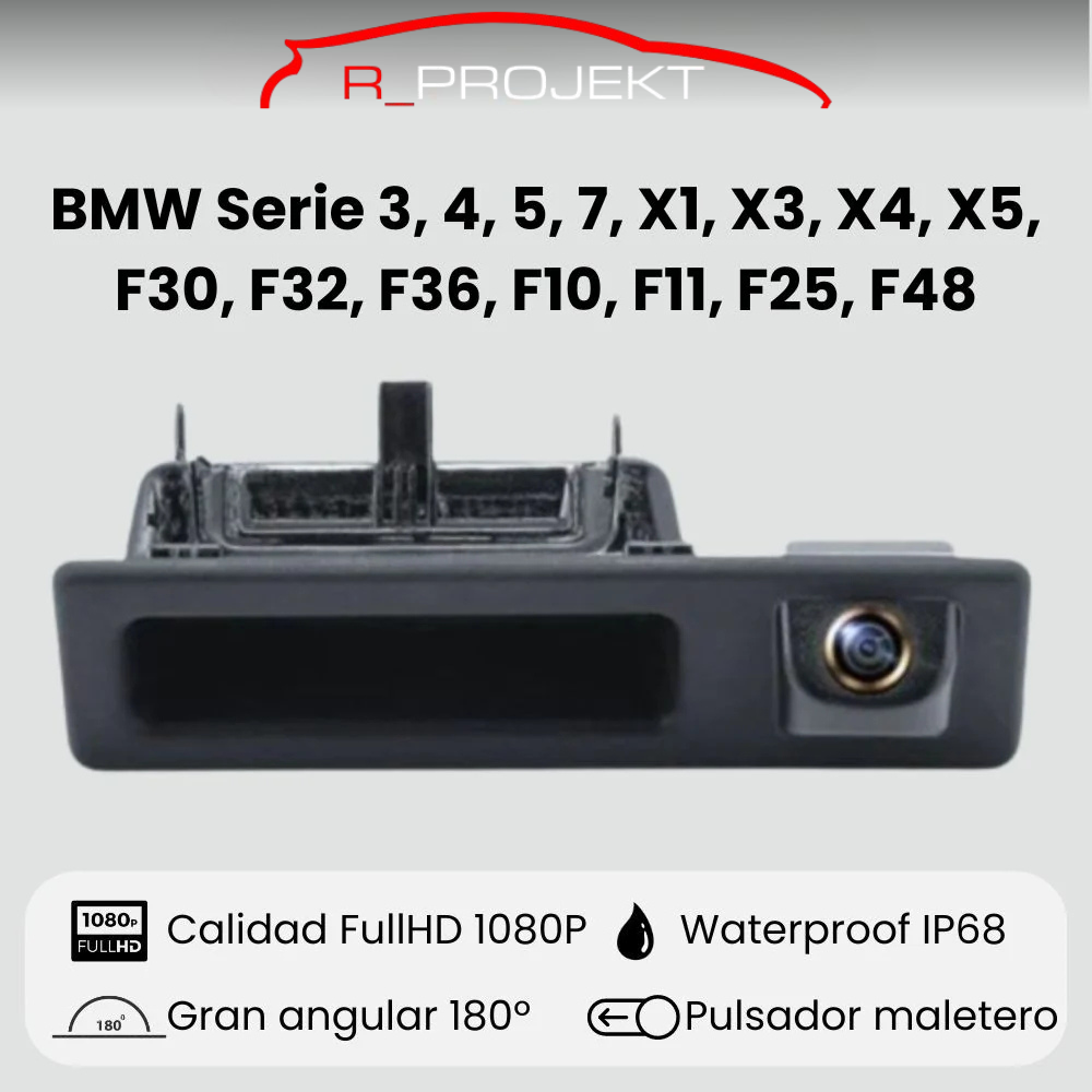 Cámara de visión trasera para BMW Serie 3, 4, 5, 7, X1, X3, X4, X5, F30, F32, F36, F10, F11, F25, F48