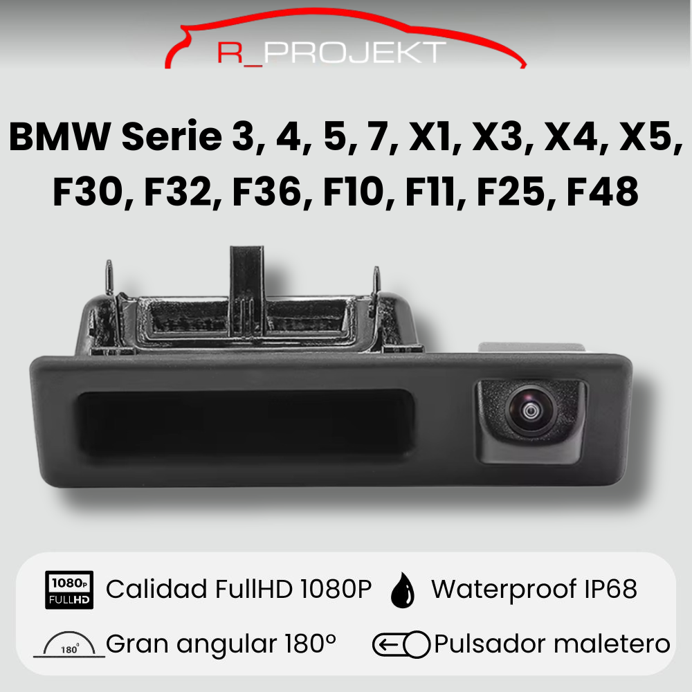 Cámara de visión trasera para BMW Serie 3, 4, 5, 7, X1, X3, X4, X5, F30, F32, F36, F10, F11, F25, F48