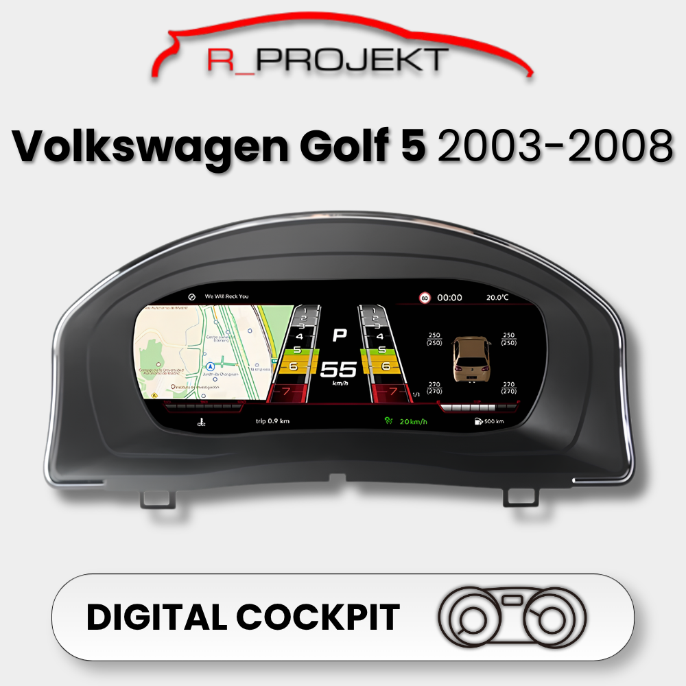 Digitales Armaturenbrett 10,25" Volkswagen Golf 5 MK5 2003-2008