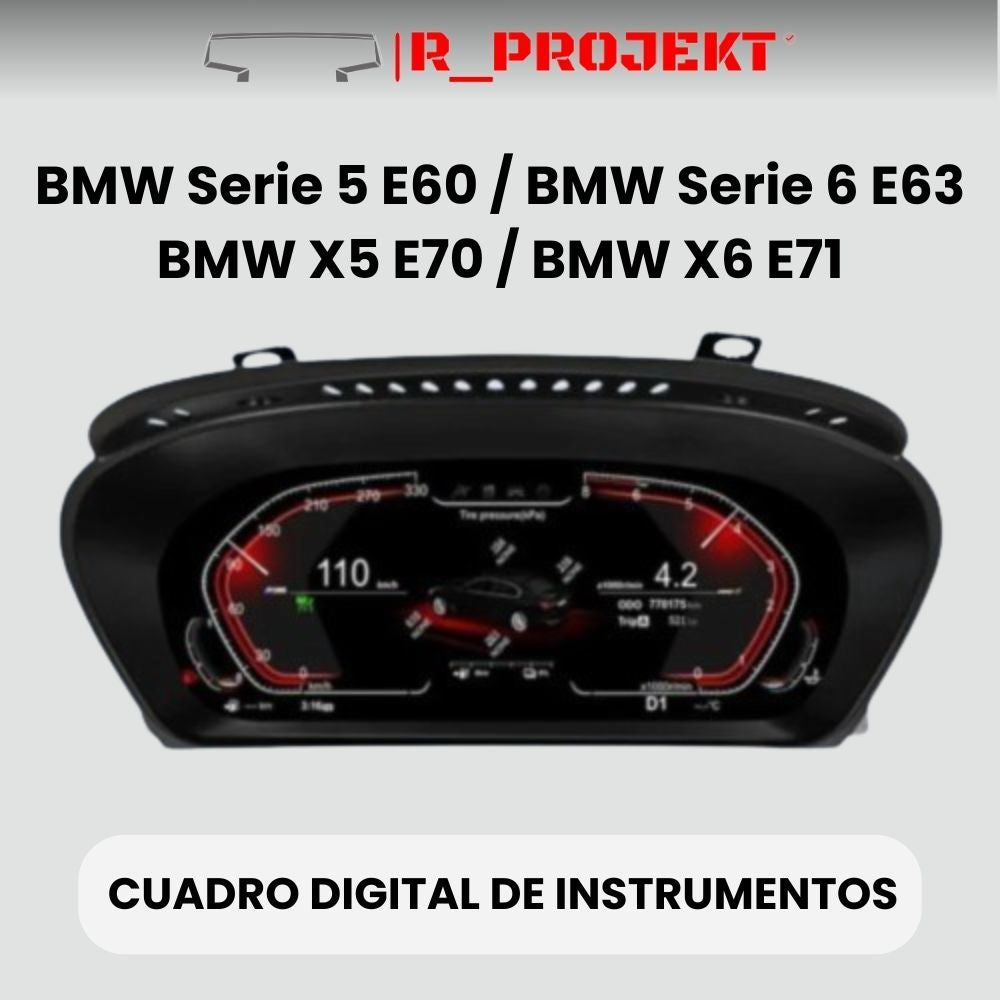 Digitale Instrumententafel 12,3" BMW Serie 5 E60 E61 / Serie 6 E63 E64