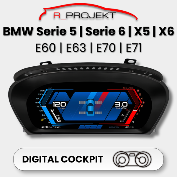 12.3" digital instrument cluster BMW 5 Series E60 / 6 Series E63 / X5 E70 / X6 E71
