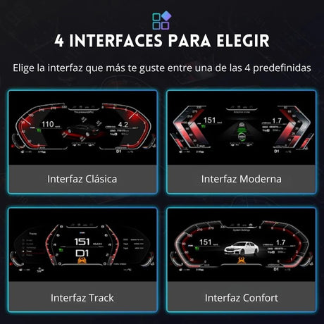 Cuadro de instrumentos digital 12.3'' para BMW Serie 5 E60 E61 / Serie 6 E63 E64 2003-2009 RProjekt