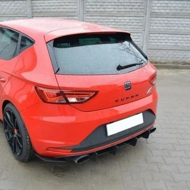 Difusor trasero paragolpes Seat Leon 5F MK3 Cupra 2012-2016 Pre Facelift RProjekt