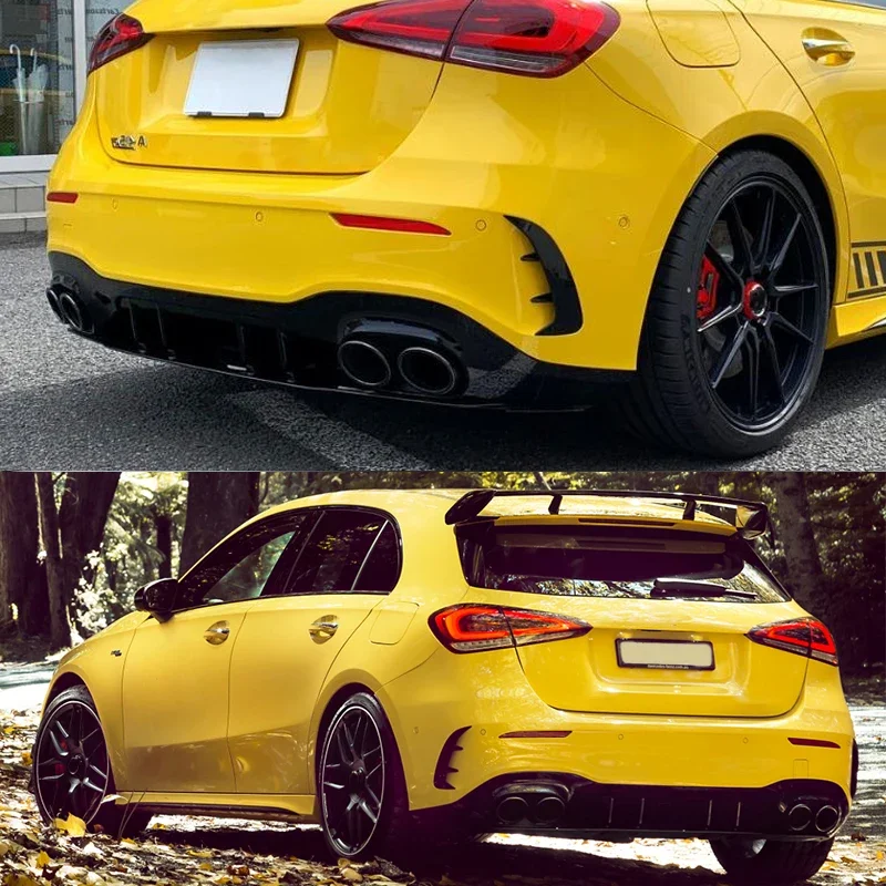 Difusor trasero + Colas escape Mercedes Clase A AMG W177 2012-2018 Look A45 AMG RProjekt