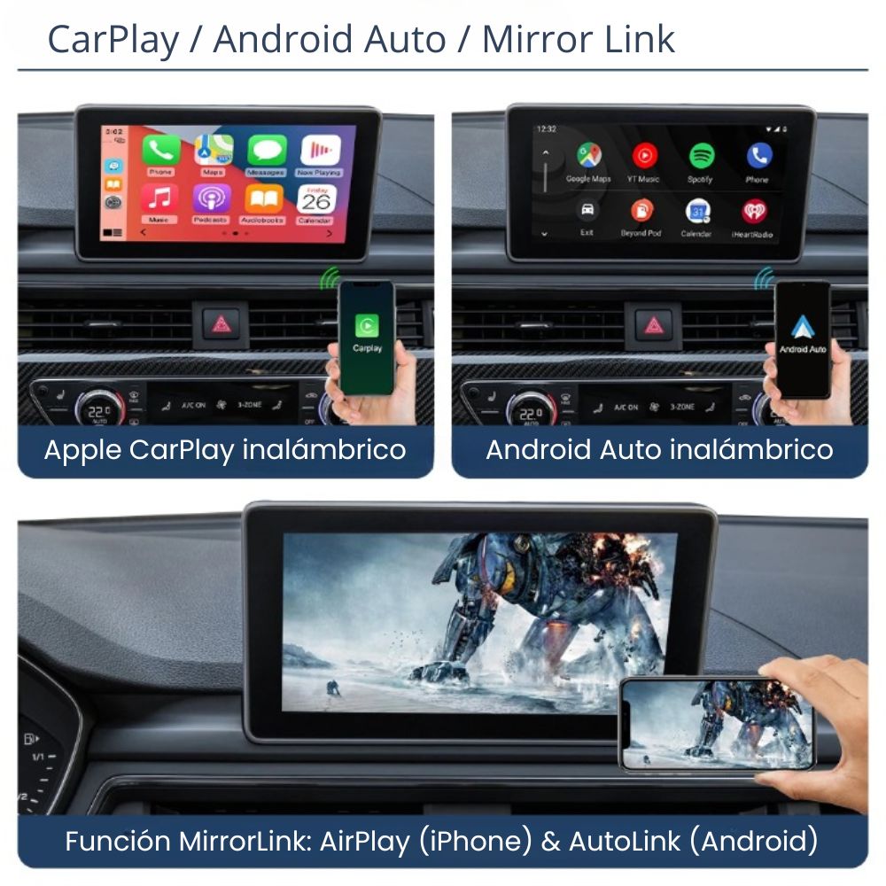 Interfaz Apple CarPlay Android Auto Audi A4 B9 A5 Q5 Q7 2016-2019 RProjekt