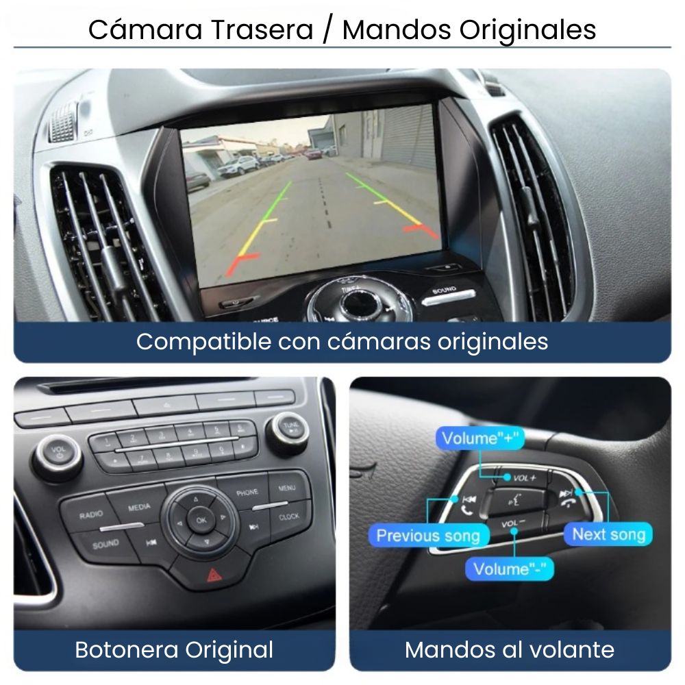 Interfaz Apple CarPlay Android Auto Ford Focus C-Max Mondeo Fiesta SYNC 2 2012 - 2015