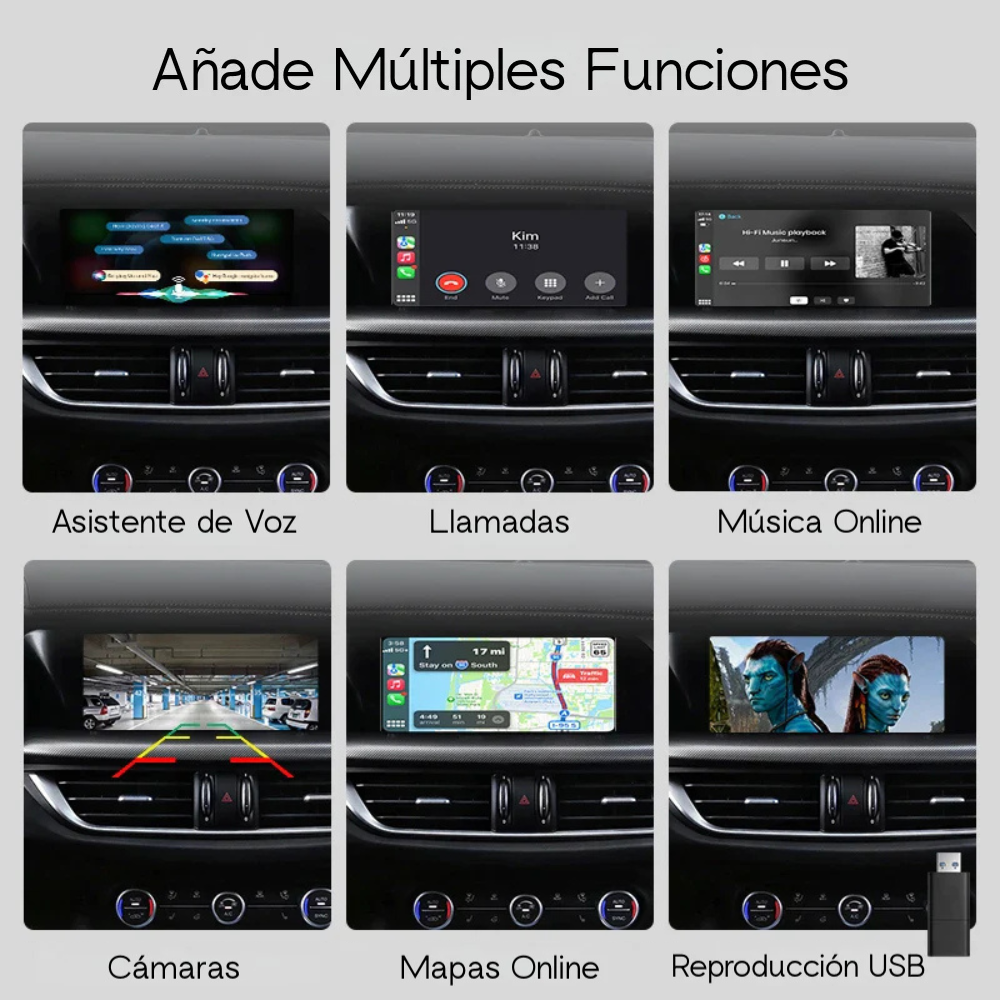 Apple CarPlay Android Auto Modul Alfa Romeo Stelvio Giulia 2016-2020