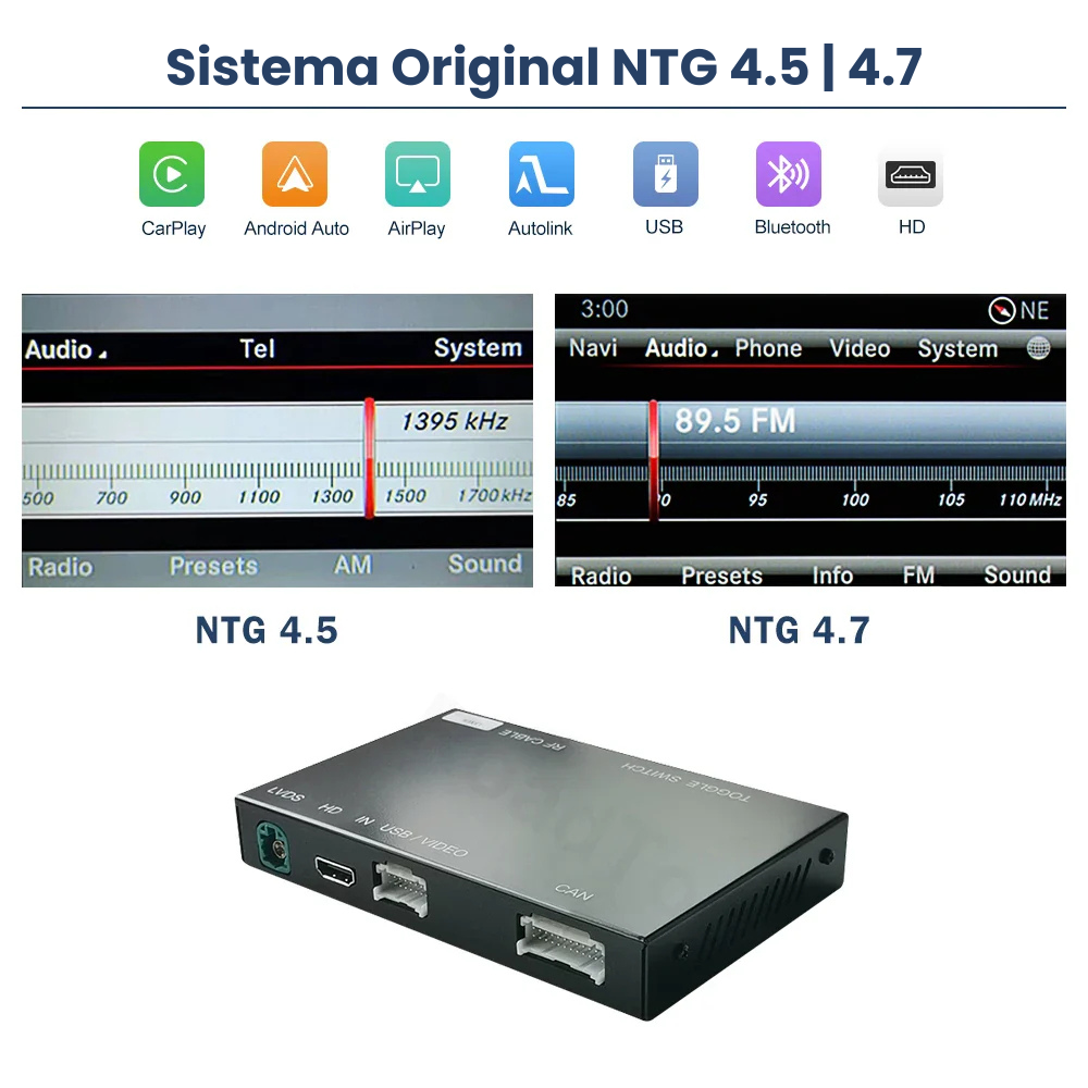 Módulo Apple CarPlay Android Auto Mercedes NTG 4.5 | NTG 4.7 | NTG 5.0