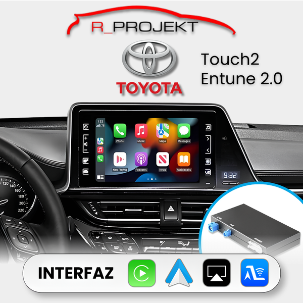 Módulo Apple CarPlay Android Auto Toyota sistemas Touch2 Entune 2.0 Prius C-HR Auris Avensis Verso Yaris Land Cruiser