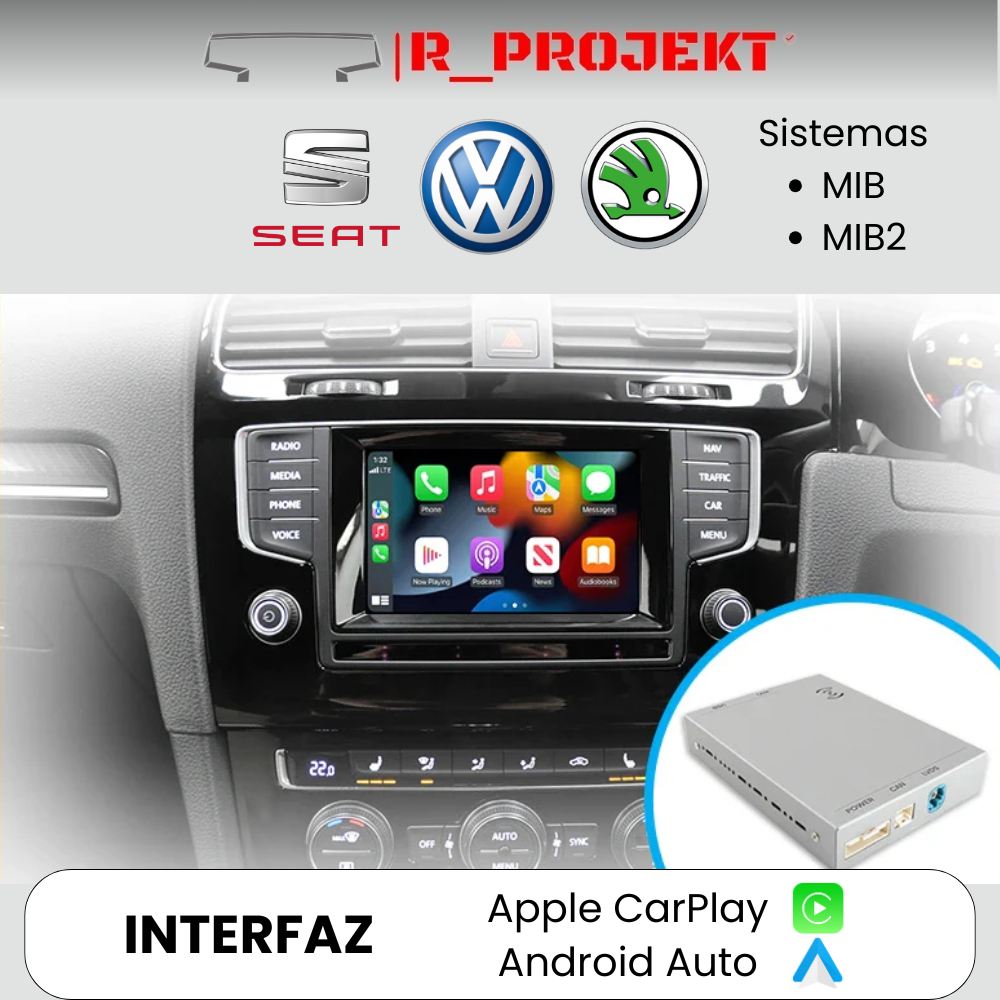 Módulo Apple CarPlay Android Auto Volkswagen Skoda Seat MIB / MIB2