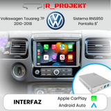 Módulo Apple CarPlay Android Auto Volkswagen Touareg 2010-2018 RNS850