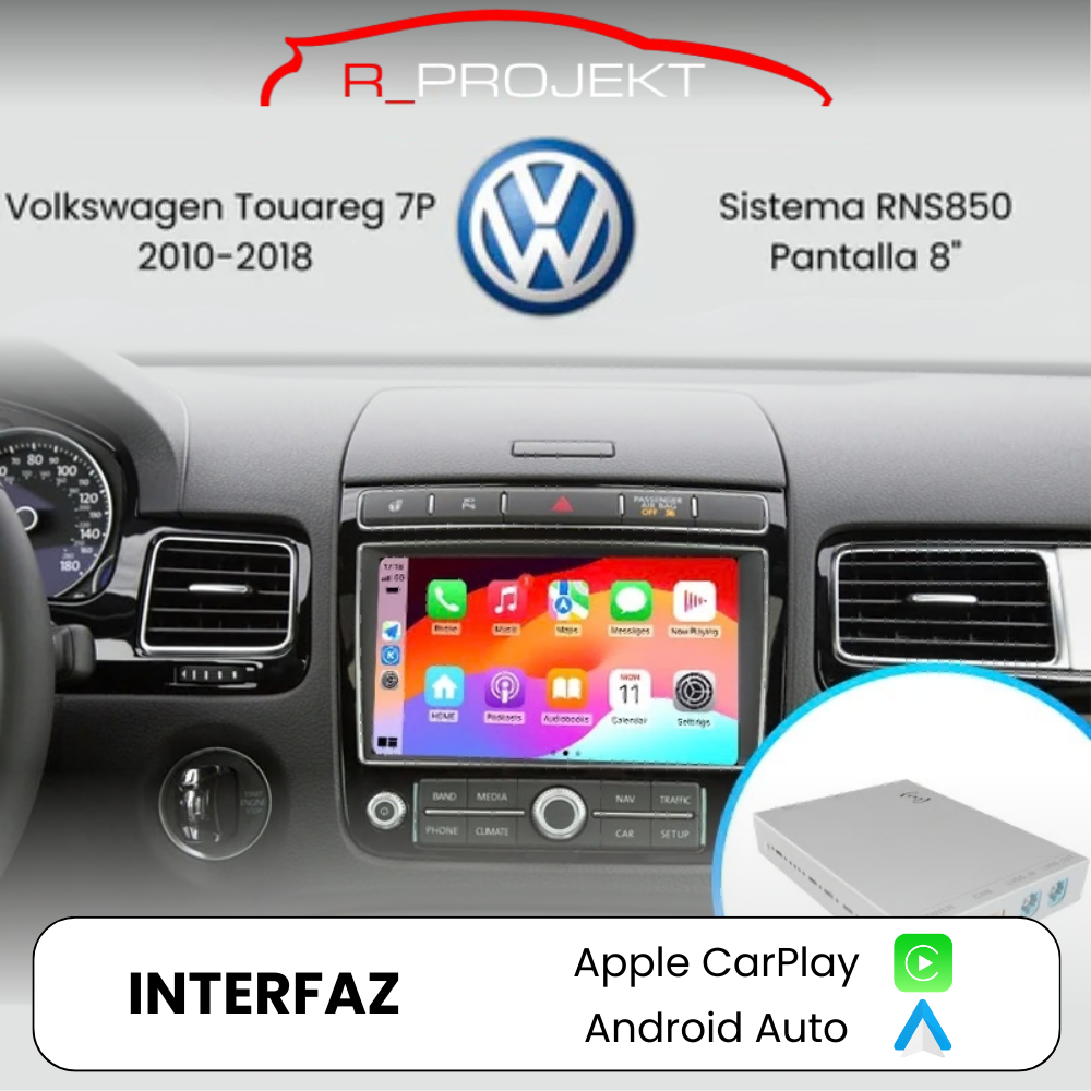Módulo Apple CarPlay Android Auto Volkswagen Touareg 2010-2018 RNS850