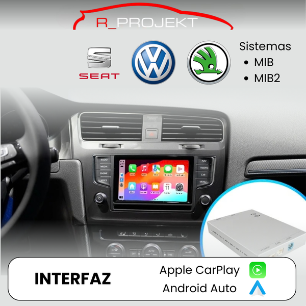 Módulo CarPlay & Android Auto Inalámbrico para VW, Seat, Skoda (MIB1/MIB2) | Golf 7, León 5F, Octavia