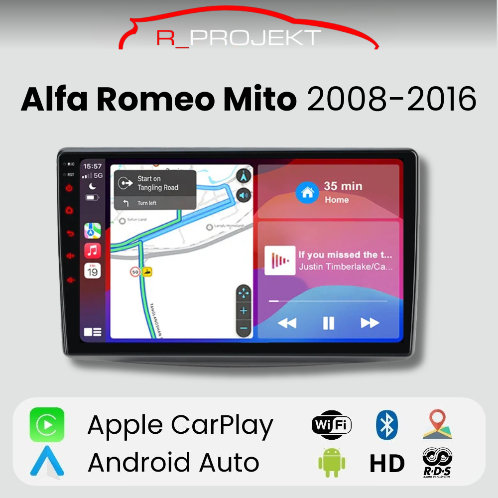 Radio Pantalla Android Alfa Romeo Mito (2008-2016) CarPlay GPS – R_PROJEKT