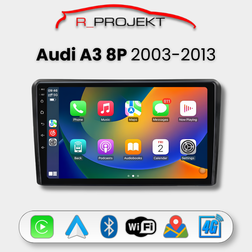 Pantalla Android Auto Carplay Audi A3 8P 2003-2013