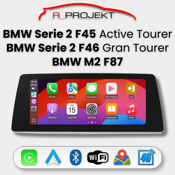 Pantalla Android Auto Carplay BMW Serie 2 Active Tourer F45 Gran Tourer F46 BMW M2 F87 2013-2018