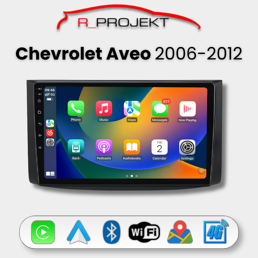 Android Auto Carplay Head Unit Chevrolet Aveo 2006-2012