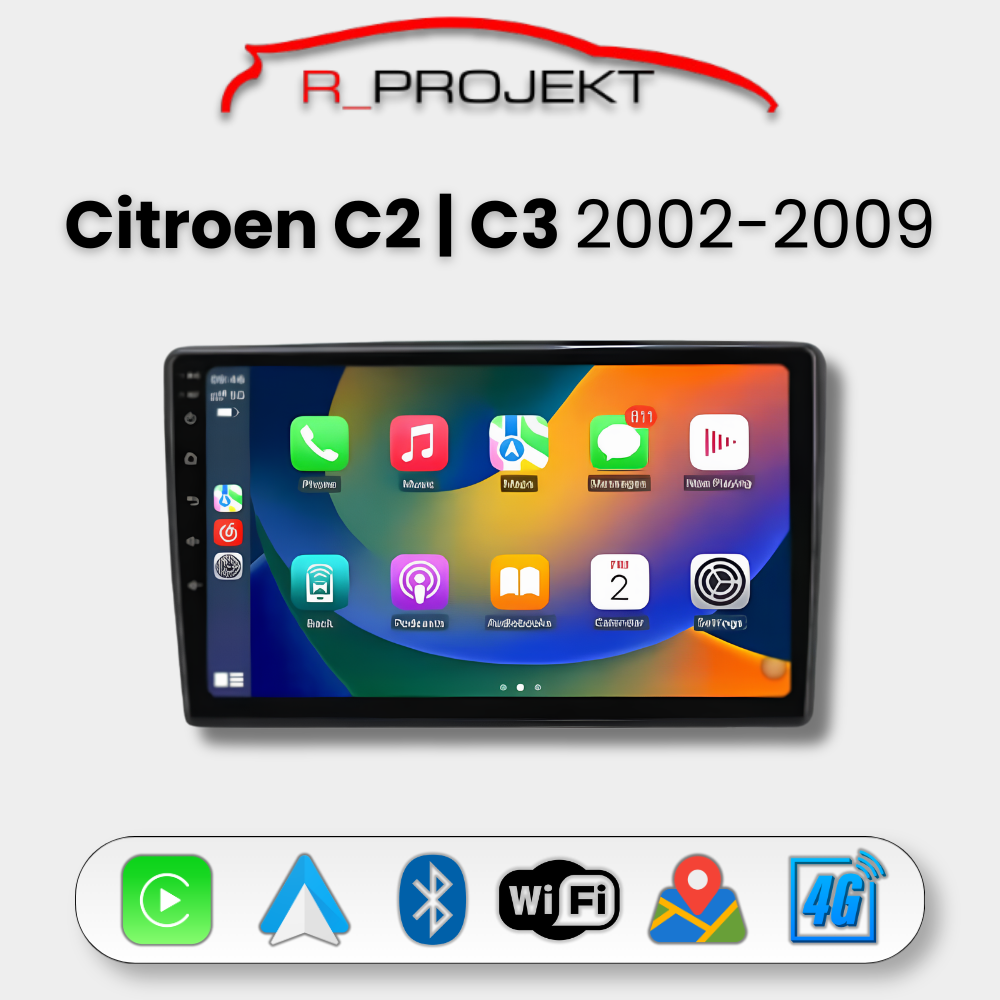 Pantalla Android Auto Carplay Citroen C2 C3 2002-2009