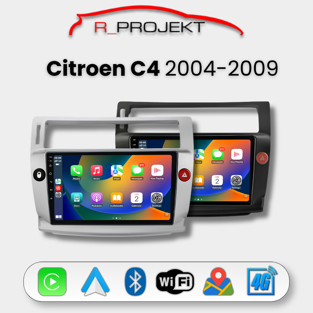 Pantalla Android Auto Carplay Citroen C4 2004-2009