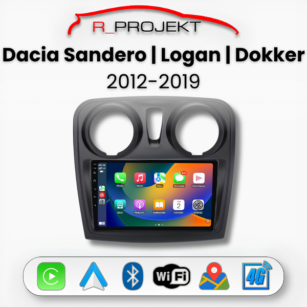 Android Auto Carplay Head Unit Dacia Sandero Logan Dokker 2012-2019