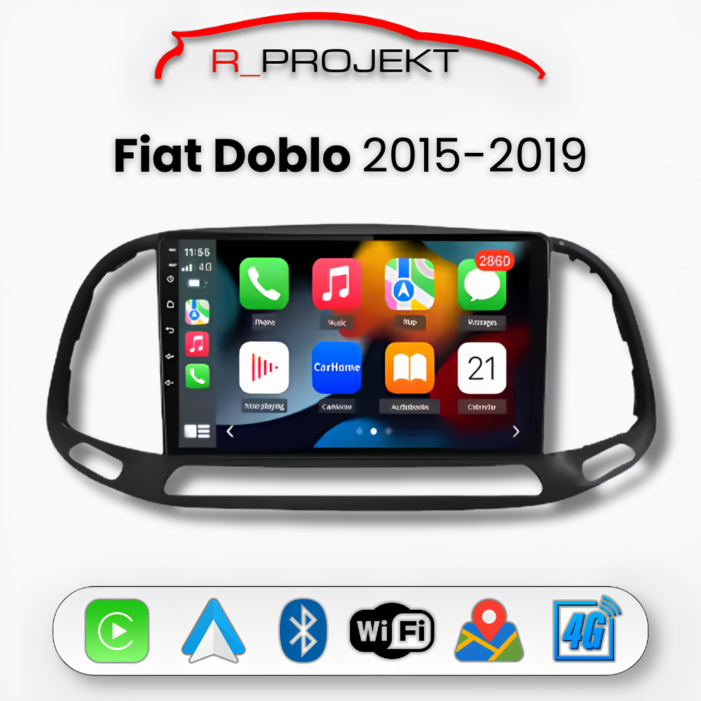 Pantalla Android Auto Carplay Fiat Doblo 2015-2019