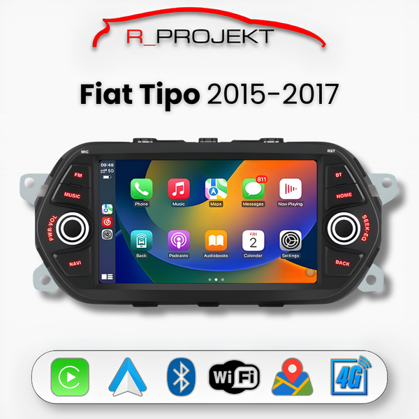 Pantalla Android Auto Carplay Fiat Tipo 2015-2017