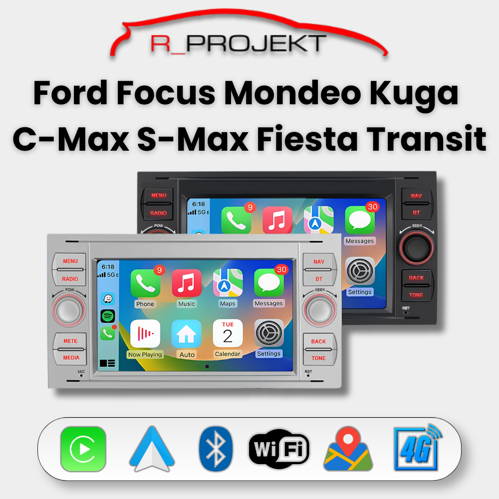 Autoradio Android Auto Carplay Ford Focus Mondeo Fiesta Transit Kuga C-Max S-Max