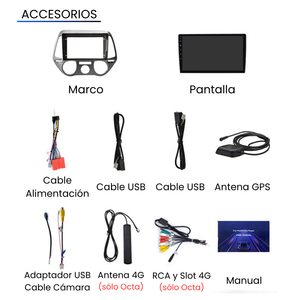 Pantalla Android Auto Carplay Hyundai i20 2008-2014